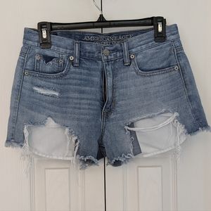 American Eagle Outfitters Vintage Hi-Rise Festival denim shorts cut-offs, size 4